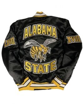 Men’s Alabama State University Bomber Black Jacket