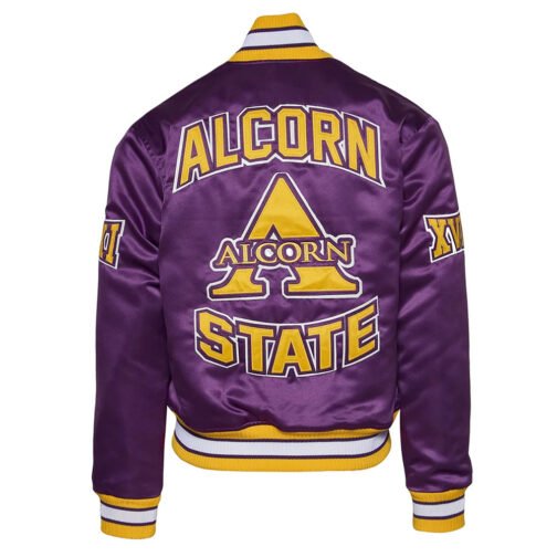 Men’s Alcorn State University Satin Jacket - Image 2