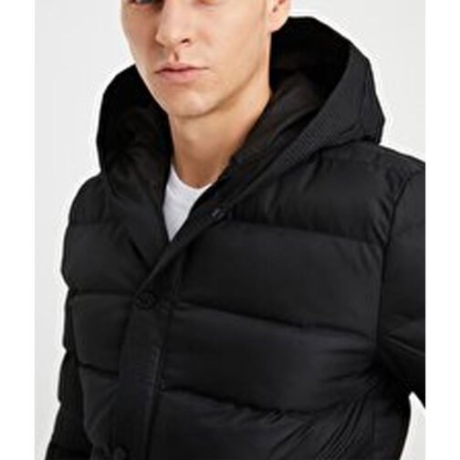 Mens Red and Black Bubble Hooded Jacket - Image 8