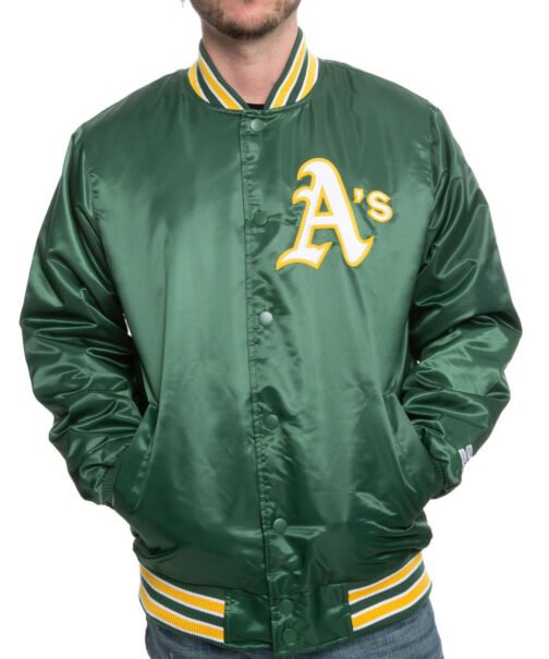 Oakland A’s Starter Bomber Green/White Jacket