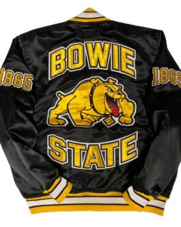 Men’s Bowie State University Black Satin Jacket