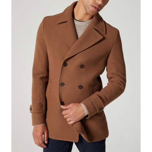 Men’s Brown Wool Peacoat