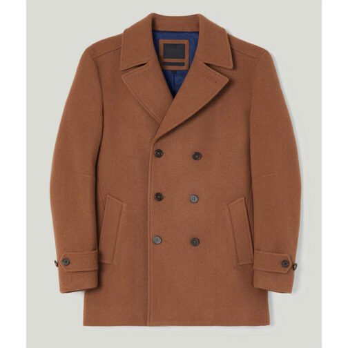 Men’s Brown Wool Peacoat - Image 3