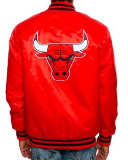 Men’s Chicago Bulls Red Satin Jacket