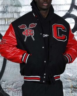 Men’s Clark Atlanta University Black and Red Varsity Jacket