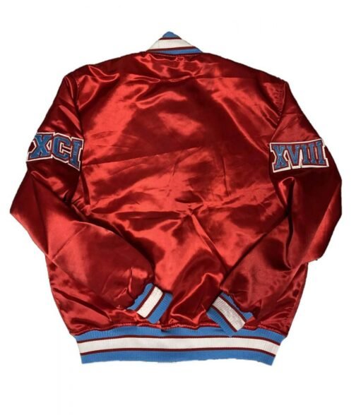 Men’s Burgundy Delaware State University Satin Jacket - Image 2