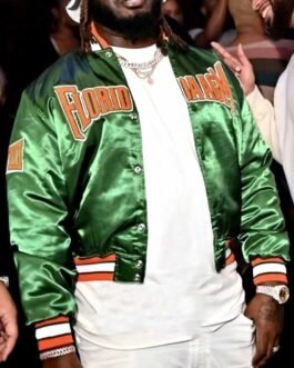 Men’s Florida A&M University Green Satin Jacket