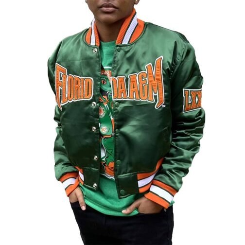 Men’s Florida A&M University Green Satin Jacket
