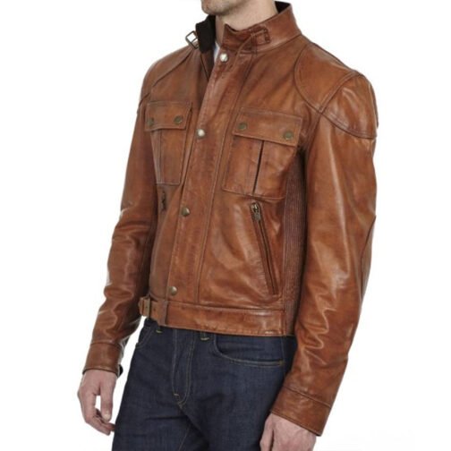Men’s Gangster Leather Jacket - Image 10