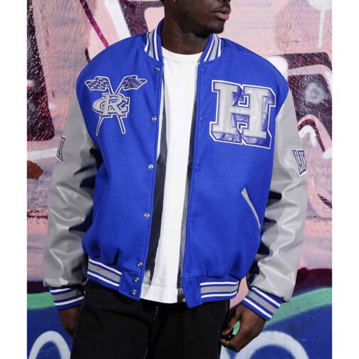 Men’s Hampton University Royal and Gray Varsity Jacket