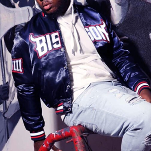 Howard University Bison Bomber Blue Jacket - Image 8