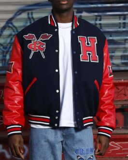 Men’s Howard University Black and Red Varsity Jacket