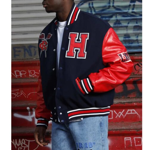 Men’s Howard University Black and Red Varsity Jacket - Image 8