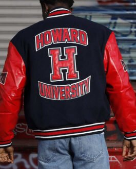 Men’s Howard University Black and Red Varsity Jacket