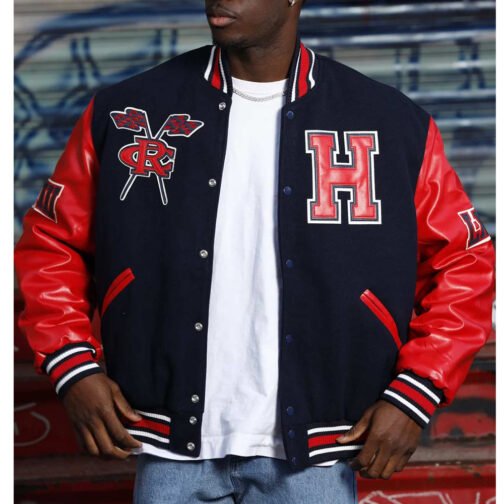 Men’s Howard University Black and Red Varsity Jacket - Image 3