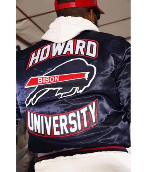Howard University Bison Bomber Blue Jacket - Image 11