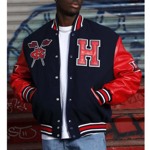 Men’s Howard University Black and Red Varsity Jacket - Image 6