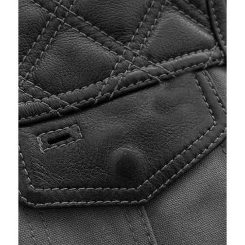 Men’s Motorcycle Leather & Canvas Hunt Club Vest - Image 7
