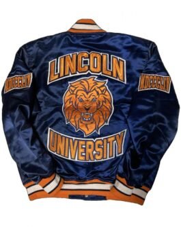 Men’s Lincoln University Embroidered Blue Jacket