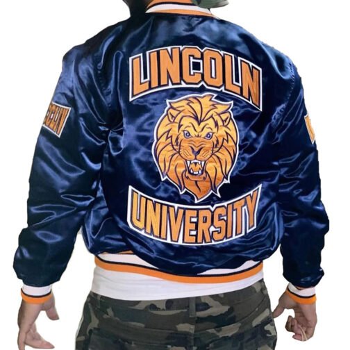 Men’s Lincoln University Embroidered Blue Jacket - Image 4