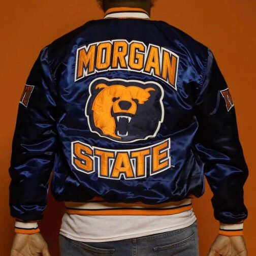 Men’s Morgan State University XVII Satin Jacket - Image 4