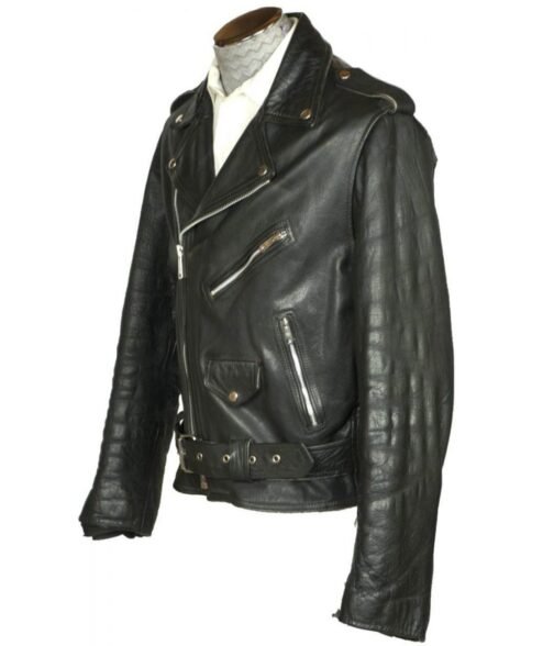 Men’s 1960s Motorcycle Belted Black Leather Jacket - Image 4