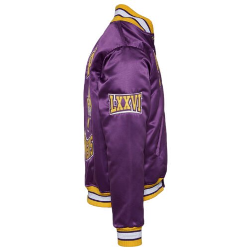 Men’s Embroidered Prairie View A&M University Purple Satin Jacket - Image 4