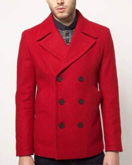 Men’s Red Wool Peacoat