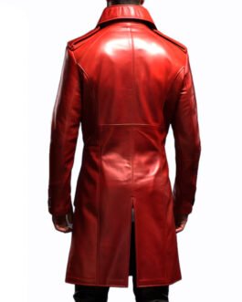 Men’s Designer 100% Red Real Leather Coat