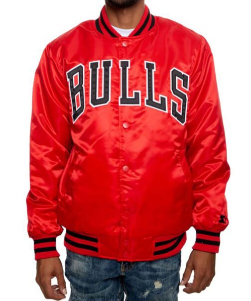 Men’s Chicago Bulls Red Satin Jacket