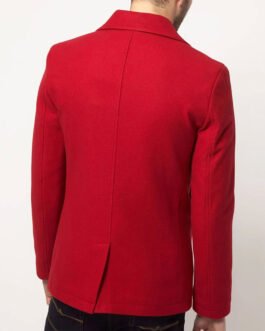 Men’s Red Wool Peacoat