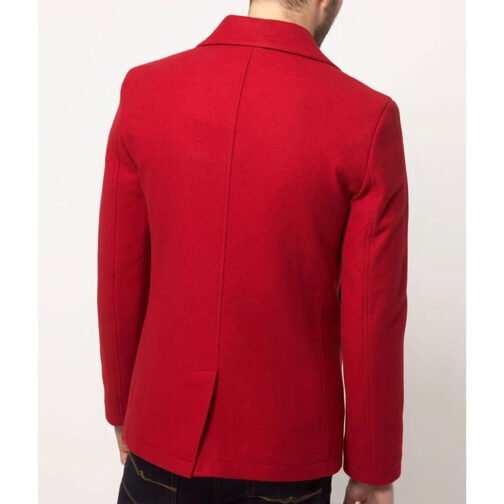 Men’s Red Wool Peacoat - Image 2