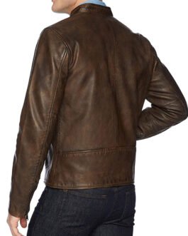 Men’s Snap Tab Collar Lucky Vintage Leather Jacket