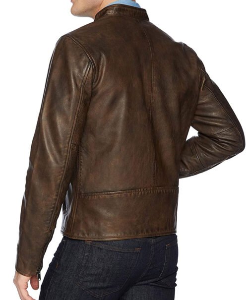 Men’s Snap Tab Collar Lucky Vintage Leather Jacket - Image 2