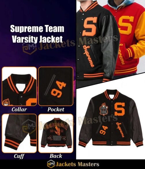 Men’s Supreme Team S Varsity Jacket - Image 14