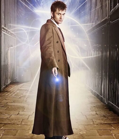 10th Doctor Brown Trench Coat - Image 2