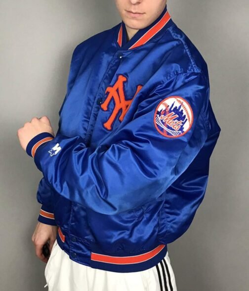 Mets New York Blue/White Satin Jacket - Image 5