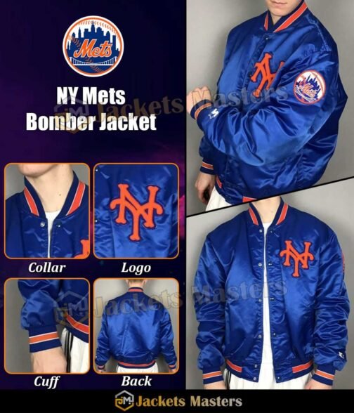 Mets New York Blue/White Satin Jacket - Image 7