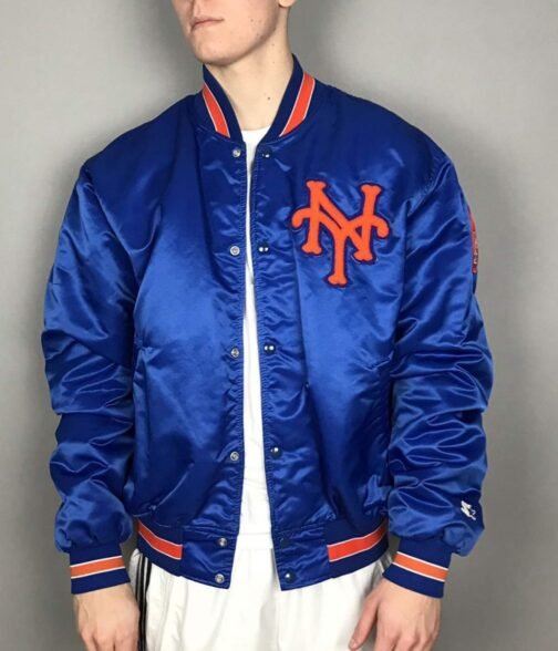 Mets New York Blue/White Satin Jacket
