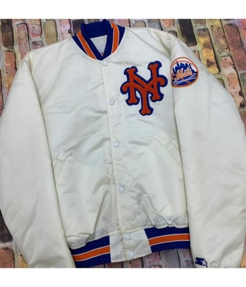 Mets New York Blue/White Satin Jacket - Image 6