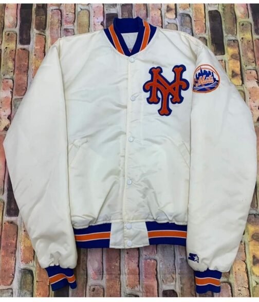 Mets New York Blue/White Satin Jacket - Image 3