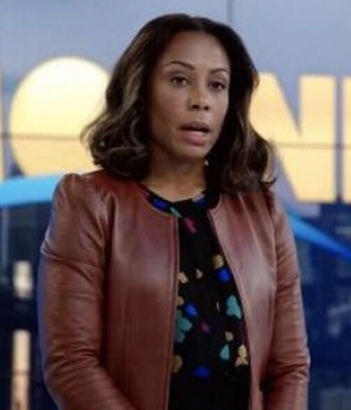 Karen Pittman The Morning Show Brown Leather Blazer - Image 5