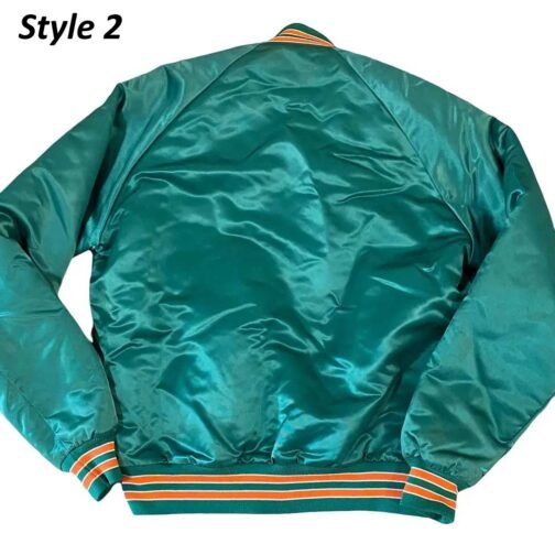 Miami Dolphins 80s Bomber Satin Jacket - Image 4