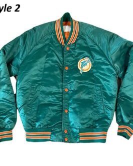 Miami Dolphins 80s Bomber Satin Jacket