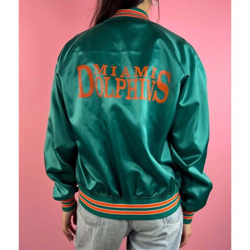 Miami Dolphins 90s Bomber Satin Jacket - Image 2
