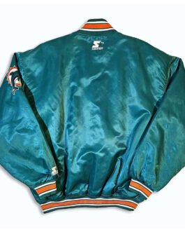 Miami Dolphins 90s Green Satin Jacket