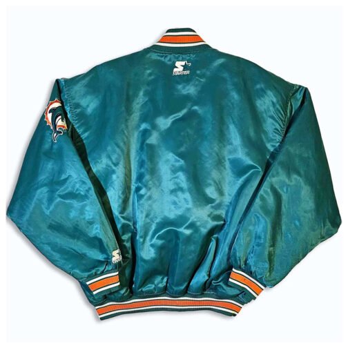 Miami Dolphins 90s Green Satin Jacket - Image 2