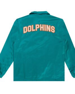 Miami Dolphins Aqua Green Satin Windbreaker
