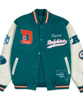 Miami Dolphins Sunshine State Aqua Letterman Jacket
