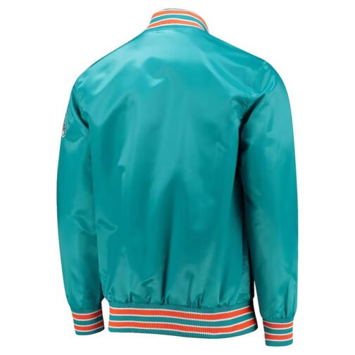 Miami Dolphins Aqua Retro The Diamond Satin Jacket - Image 2